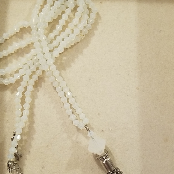 Long Iridescent Tassel Necklace - Picture 3 of 4